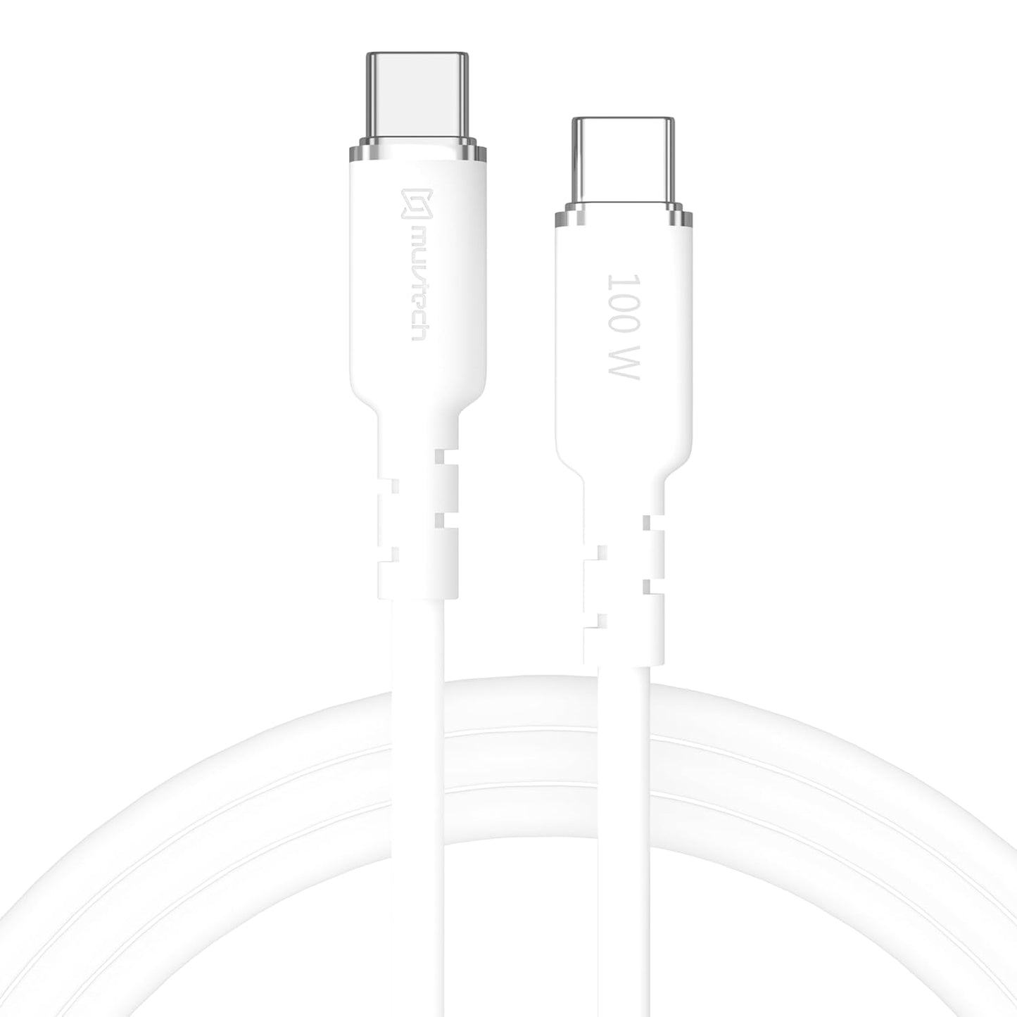 Muvtech RapidPower Type C to C Cable 5A - High-Speed Charging & Data Transfer for Laptops, Tablets, and Smartphones, Fast Charging Cable (100W, 1 Meter)