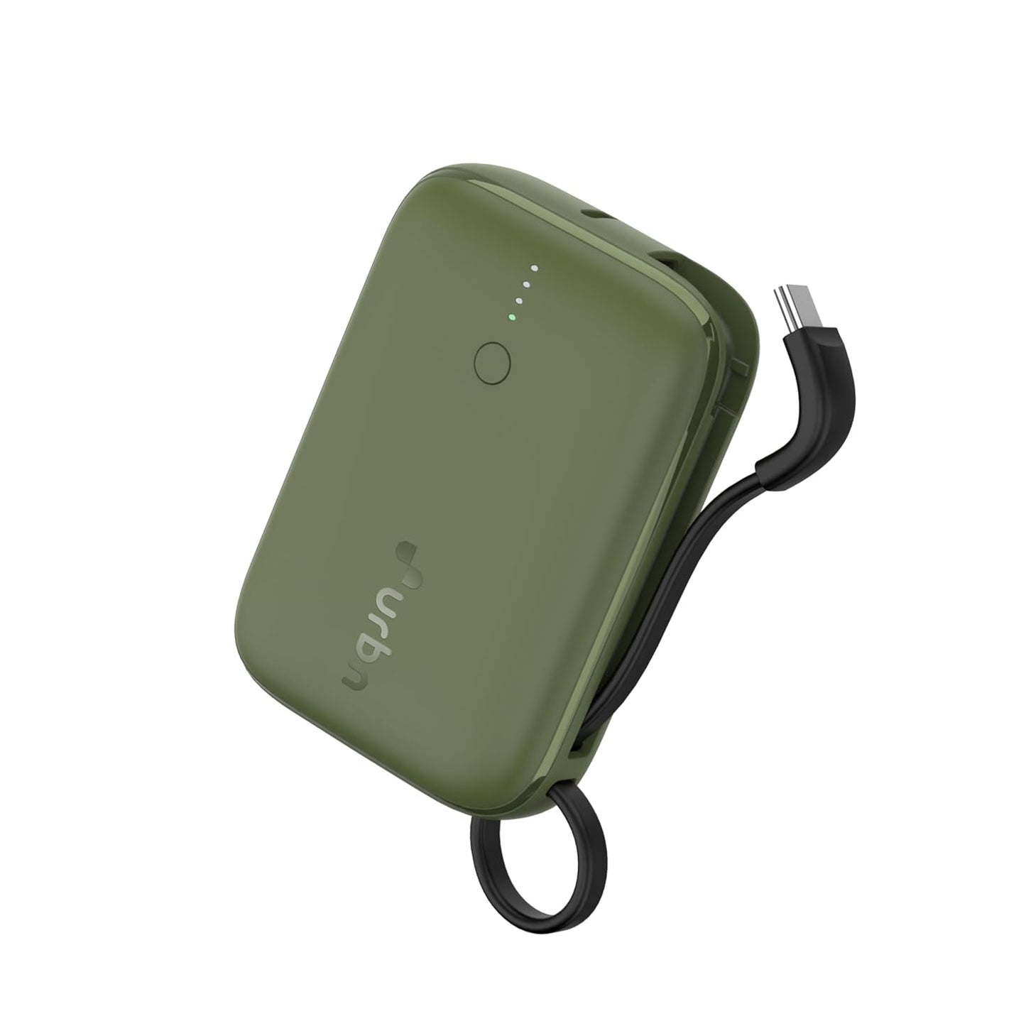 URBN 10000 mAh Nano Link Power Bank with in-Built USB-C Cable| 22.5W Fast Charging | Type C PD (Input& Output)
