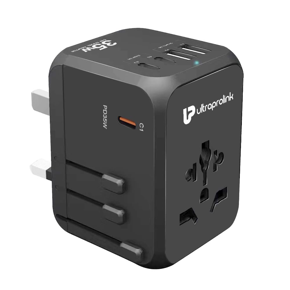 UltraProlink International All in One Universal Travel Adapter PD35-Black