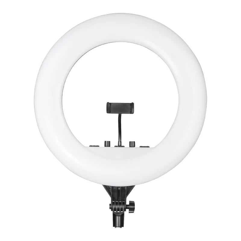 Digitek Platinum (DPRL-19H) Professional LED Ring Light Runs on AC/DC Power with No Shadow apertures, Ideal use for Makeup, Video Shoot, Fashion Photography & Many More (Without Stand)