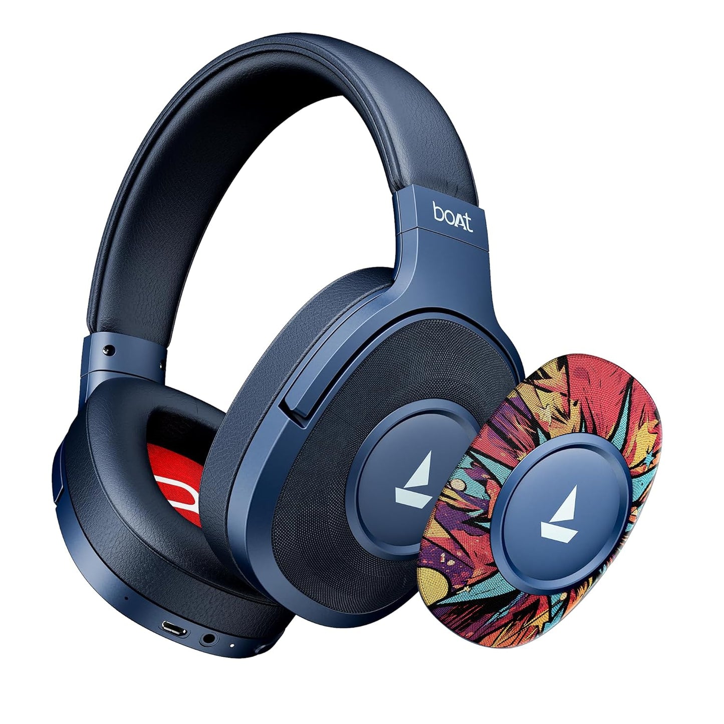 boAt Rockerz Plus 550 Wireless Headphone with Mic (Blue Psyche)