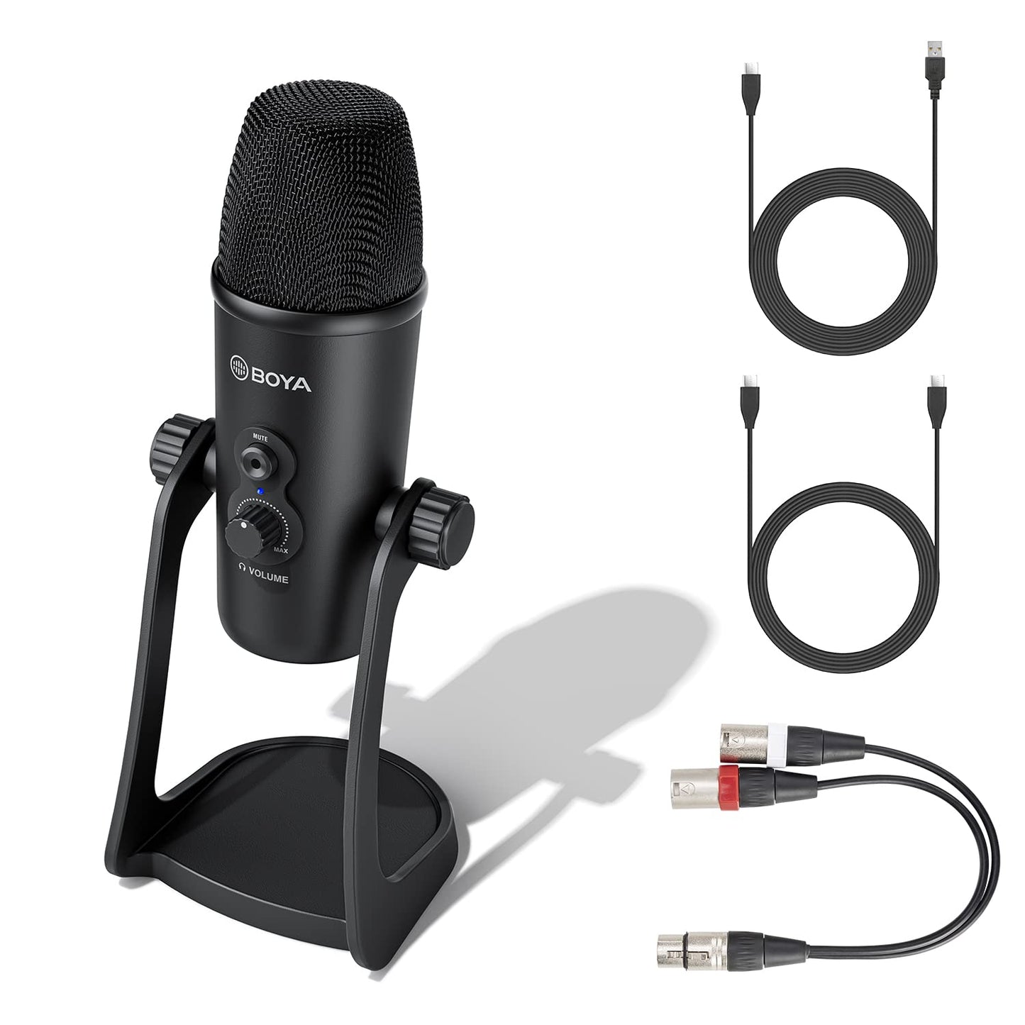 BOYA BY-PM700 PRO USB Studio Microphone for Windows, Mac & PC, with Detachable Stand for Vocals, YouTube Streaming, Gaming, Conference Call, Podcast Video Recording