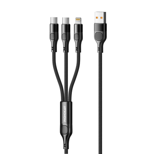 Phonokart XYLO 3-in-1 Braided Cable (1.2 Meter)