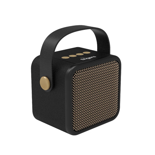 FINGERS SoundKing Portable Speaker with Magnificent Sound & Bold bass (Bluetooth® | FM Radio | MicroSD | USB | AUX, 12-Hour Playtime, Free Carry Strap, Built-in Mic) - Rich Black