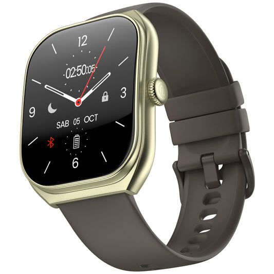 Noise Icon Arc 2.01" Immersive Curved Display Smartwatch, 10-Day Battery, 1ATM Water Resistant, Functional Crown, 100+ Sports Modes, Health Suite™, Voice Assistant, Built-in Games (Nickel Brown)