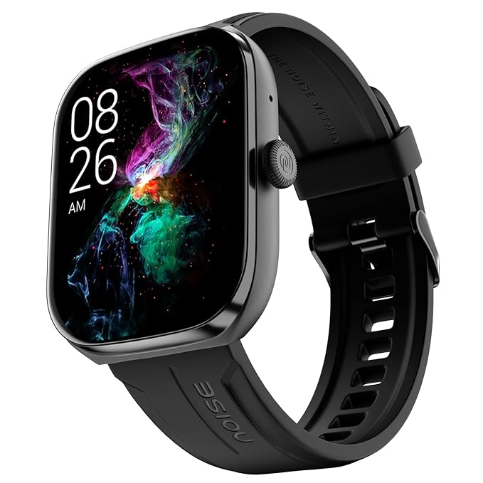 Noise ColorFit Ore Smart Watch with Largest-Ever 2.1" AMOLED Display with Ultra Thin Bezels, Bluetooth Calling, Functional Crown, Metal Build, Health Data with NoiseFit App, 7 Days Battery (Jet Black)
