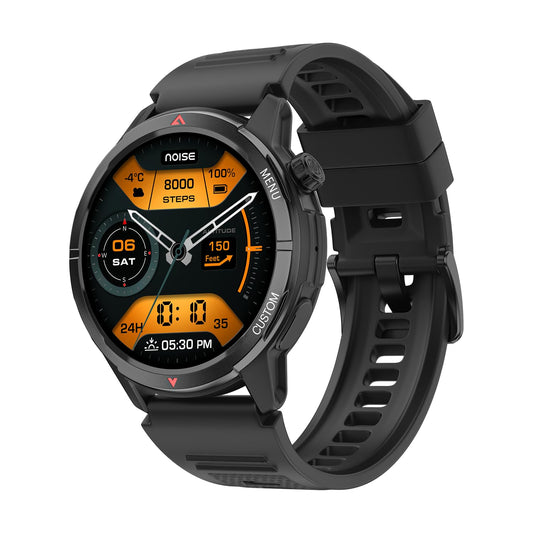 Noise Endeavour 2 Rugged Smart Watch – 1.46″ AMOLED Display, Built-in GPS, ABC Sensors, Up to 7-Day Battery, 5ATM Water Resistance, AI, Strava Integration, for iOS & Android (Jet Black)