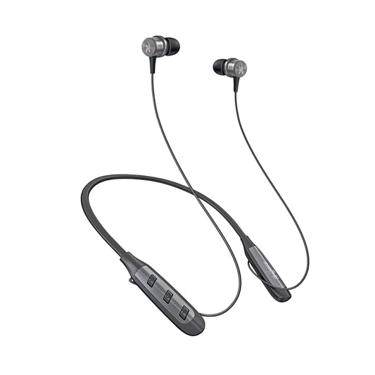 FINGERS Cozy Wireless in-Ear Bluetooth Neckband Earphones with 40-Hour Playtime, Magnetic Earbuds, 10 mm Drivers, Type-C Fast Charging, Dual Pairing, Make in India (Classic Black + Dark Silver)