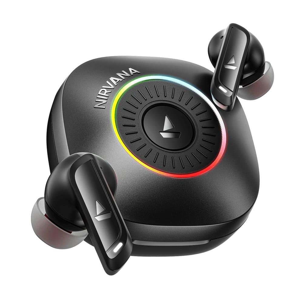 boAt Nirvana Crown, SONIC A.R.C,LEDs, Haptic Feedback, 50dB Hybrid ANC, Spatial Audio Bluetooth (Gunmetal Grey, True Wireless)