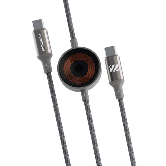Phonokart 60w LYNK 2-in-1 Fast Charging Cable