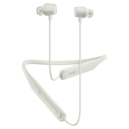 Noise Crest Bluetooth in Ear Neckband with Metallic Shine on Earbuds,50H of Playtime, EQ Modes, Dual Device Pairing,13mm PEEK+PU Driver, BT v5.4(Velvet Beige)