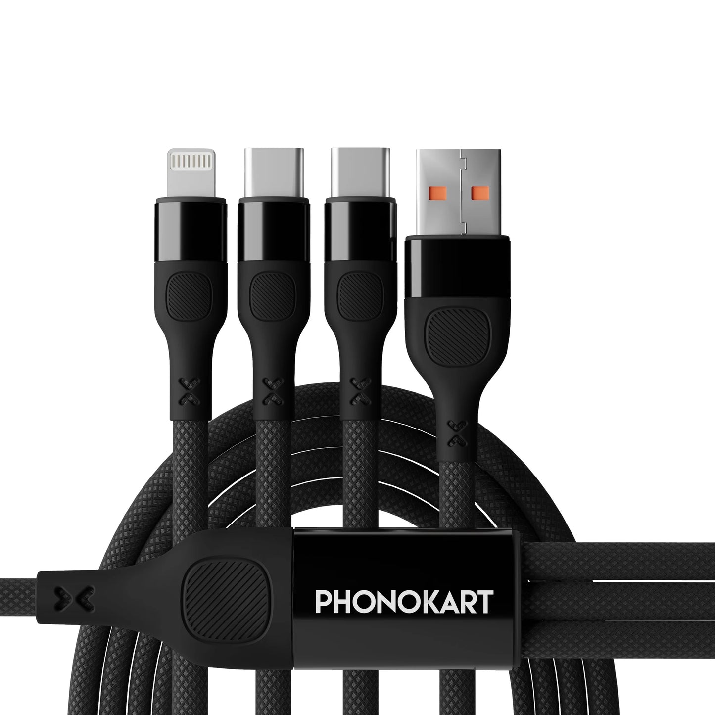 Phonokart XYLO 3-in-1 Braided Cable (1.2 Meter)