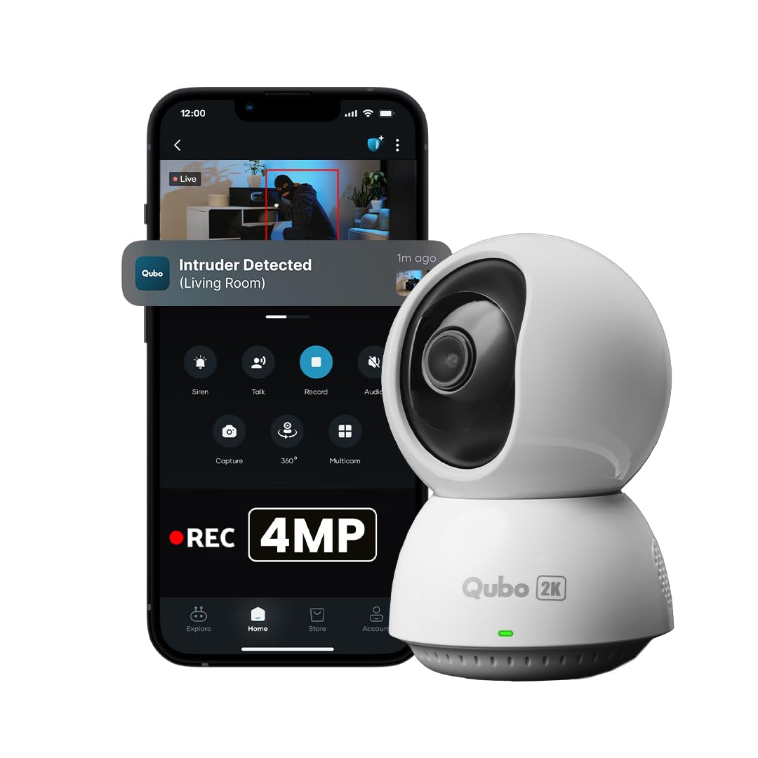 Qubo Smart 360° 4MP [Ultra 2K] Wi-Fi Security Camera by Hero Group