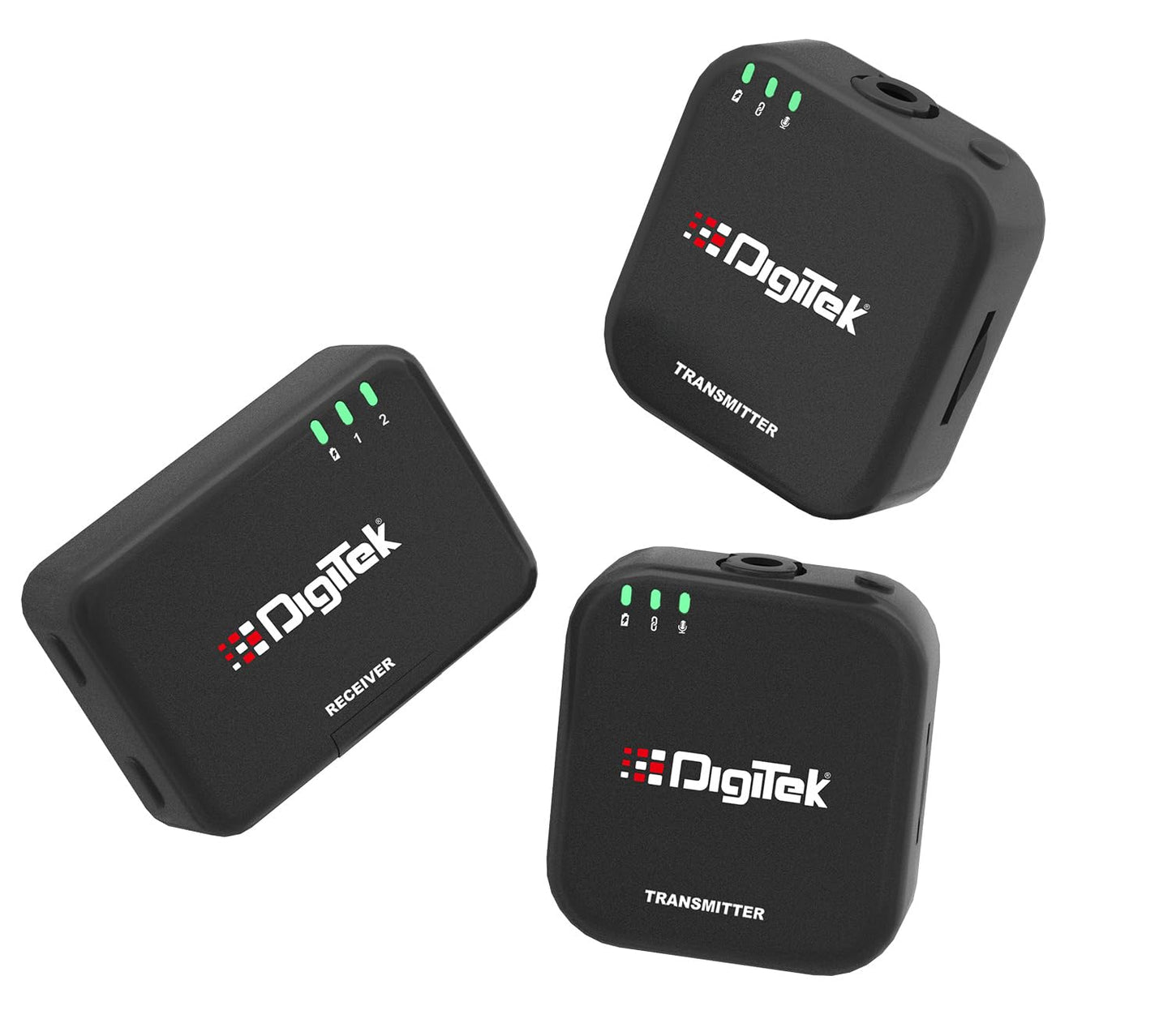 Digitek (DWM 101 Mini Wireless Microphone System, DSLR, PC,Laptop, 80m Range, TF Card Support, 4-5hr Battery, Real-Time Monitoring, for Vlogs & Live Streaming