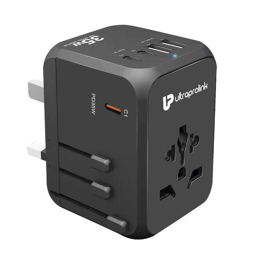 UltraProlink International All in One Universal Travel Adapter PD35-Black