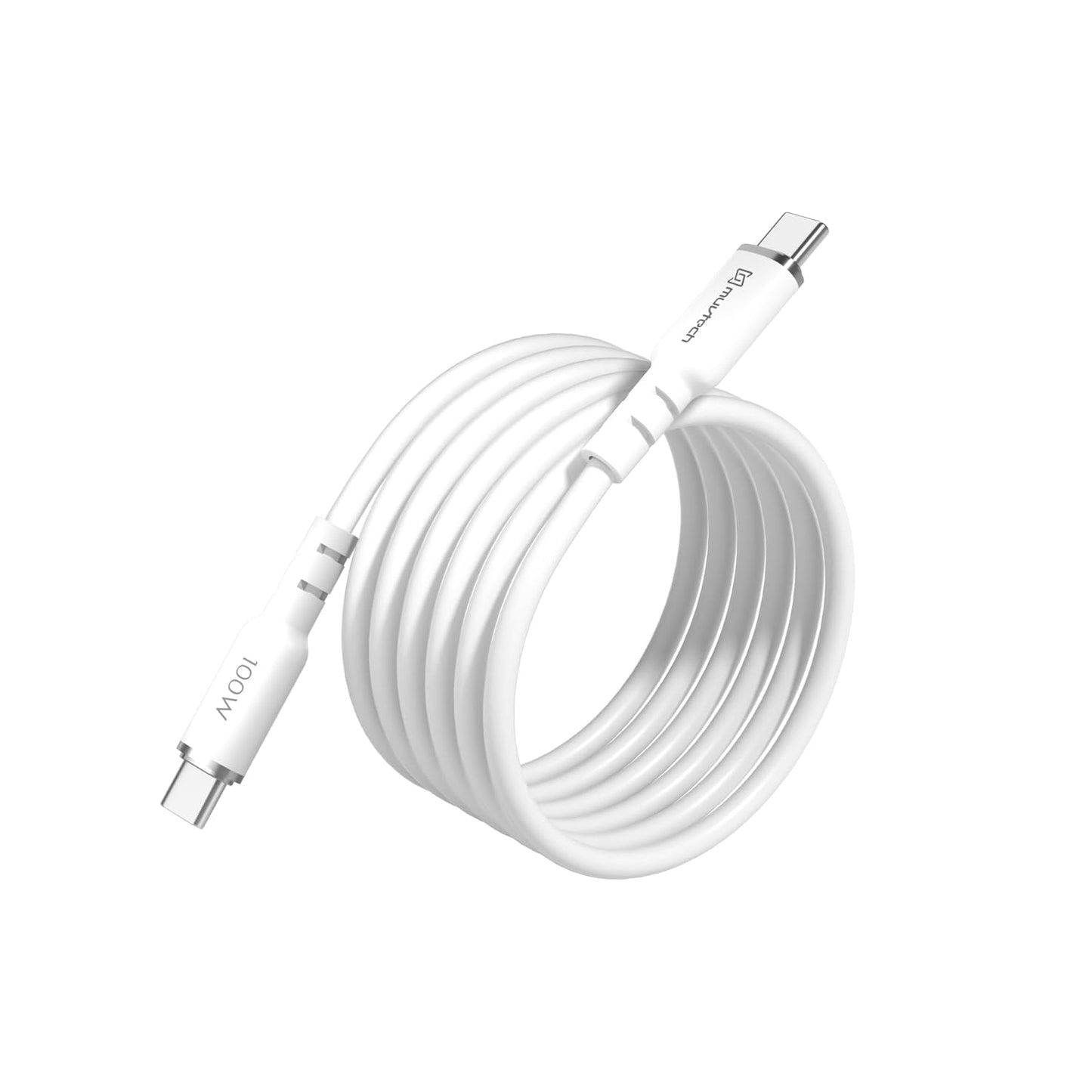 Muvtech RapidPower Type C to C Cable 5A - High-Speed Charging & Data Transfer for Laptops, Tablets, and Smartphones, Fast Charging Cable (100W, 2 Meter)