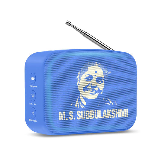 Saregama Carvaan Mini M.S. Subbulakshmi with 401 Pre-Loaded Classic Songs, Bluetooth/FM/AM/AUX (Cobalt Blue)