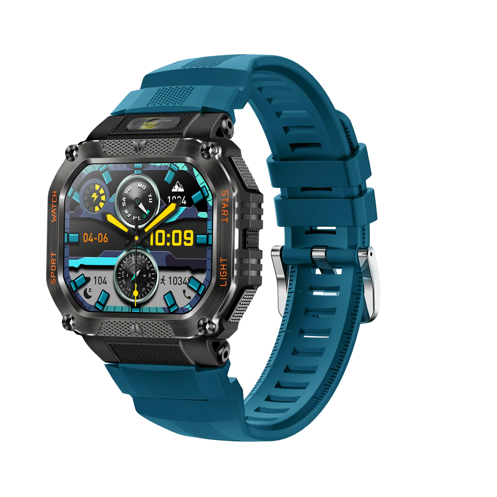 Urban Shock Wave Rugged Sports Smart Watch - Military Blue