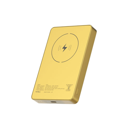 Stuffcool Aura 10000mAh 15W Magnetic Wireless Powerbank with Gold Finish
